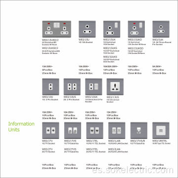 Enchufes eléctricos 1Gang 2Pin Socket Outlet Certificación CB